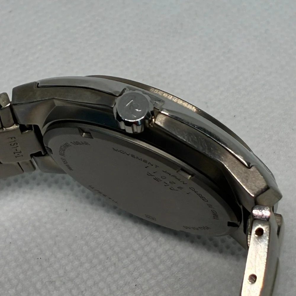 Vintage Seiko Alba Titanium Solar V14J-0AA0 Men Watch Blue Day Date Sport-READ!!